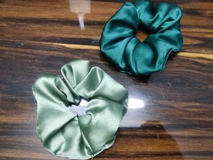 Silk Scrunchie Set (Green)