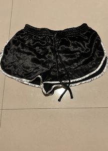 Forever 21 - Satin Black And White Booty Shorts