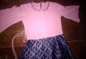 pink and blue combination gown
