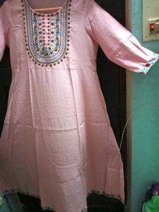 BrandNew Embroidery Pink Anarkali Kurti