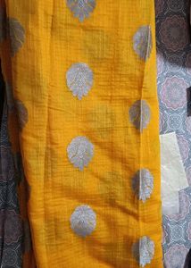 Yellow Banarsi Cotton Saree
