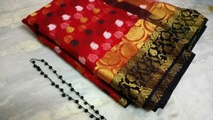 Elegant Red Saree with free necklace