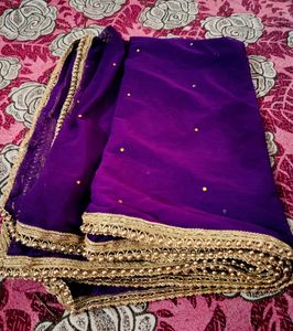 Nett Dupatta with Golden Sparkle