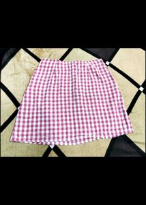 Pink &amp; White Checkered Skirt