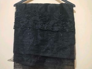 Elegant Black Lace Saree
