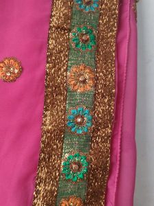 Pink fancy Saree
