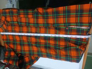 PDM Orange Plaid Flannel - XL