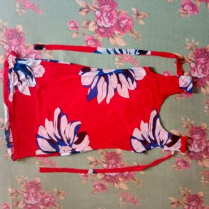 Floral Red Bodycon Dress