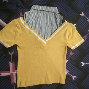 Yellow merge shirt with top