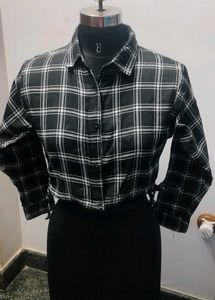 Plaid Crop Top Shirt