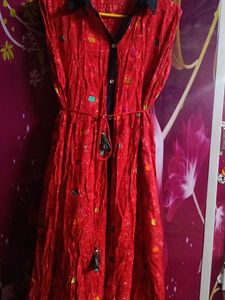 Red Printed Dress