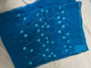 Blue Chiffon Saree