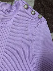 Lilac Ribbed Knit Top