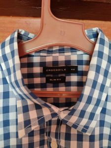 Crocodile Blue Checkered Shirt