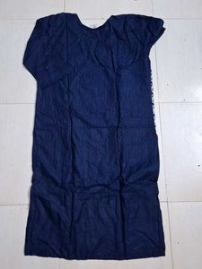 Embroidered Navy Blue Kurta