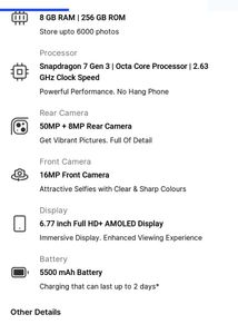 Vivo T3 Pro 5g ~ 256gb