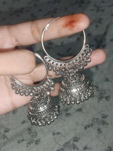 Silver Jhumka Earrings