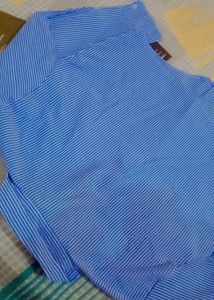 Striped Blue crop Shirt for women