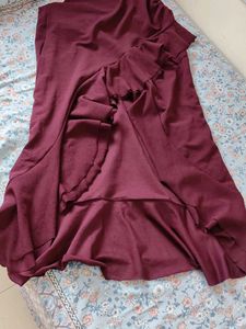 ✨ Burgundy Ruffle Maxi Dress *Belt Free*✨