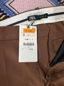 Zara Brown Flare Trousers