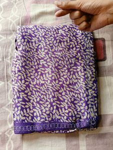 Purple Leaf Print Fabric
