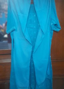 Elegant 3 Piece Cyan Kurta Set
