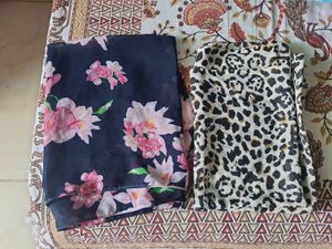 Floral and lion print stoles combo