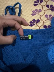 Blue Sundress with Tie Straps