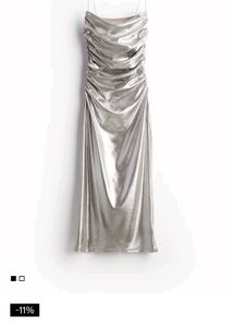 Metallic Silver Party Dress