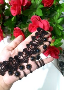 Black Fabric Lace Chokers Stylish Necklace