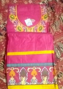 Pink Embroidered Dress Material