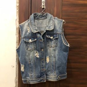 Distressed Denim Vest