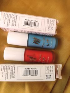 Nailpaints Red And Blue Color