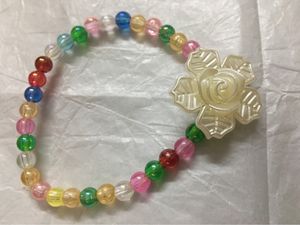 Rose Charm Multicoloured Bead Bracelet