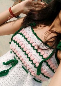Crochet babydoll crop Top
