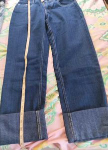 Blue Denim Straight Fit Pant