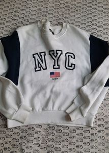 H&M, DIVIDED white NYC sweatshirt
