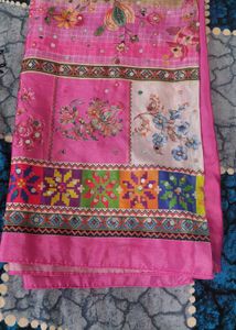 Mirror Work Blouse And Saree