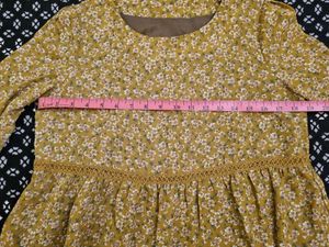 Mustard Floral Pretty Mini Dress
