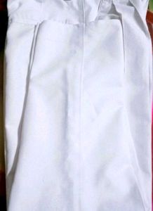 White Denim Jeans With Cotton School Pants