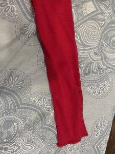 Shein Ribbed Red Crop Top Women