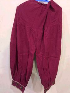 Maroon patiala with beads detailing