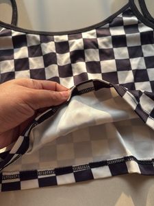 Checkered Crop Tank Top