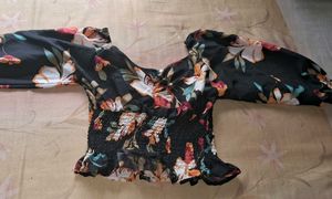 Floral Print Smocked Blouse