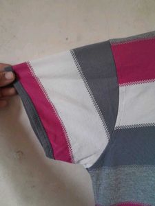 Striped V-Neck Tunic Top