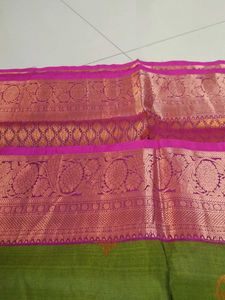 Green colour soft silk saree