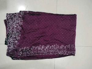 Elegant Purple Floral Saree
