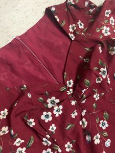 Floral Burgundy Mini Dress