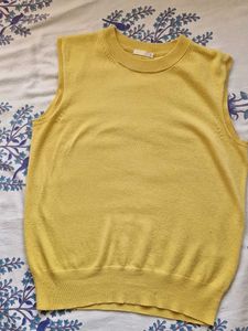 Vintage Sleeveless Knit Top - Sunshine Yellow