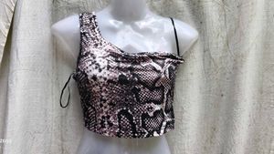 20137. Snakeskin Print Crop Top